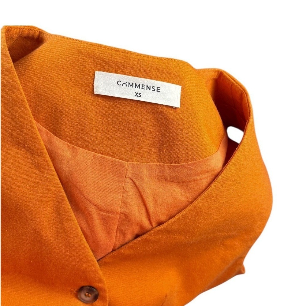 Commense Orange Vest + Pants Set Cotton Linen Two Piece Set Womens XS NWOT - Picture 8 of 8
